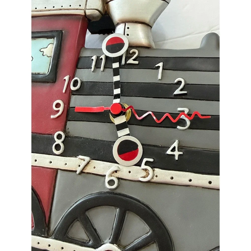 Allen Designs Studio Steam Engine Train Locomotive Wall Clock No Pendulum